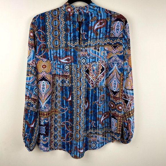 Melissa Paige Boho Southwestern Chiffon Blouse S - Picture 11 of 11